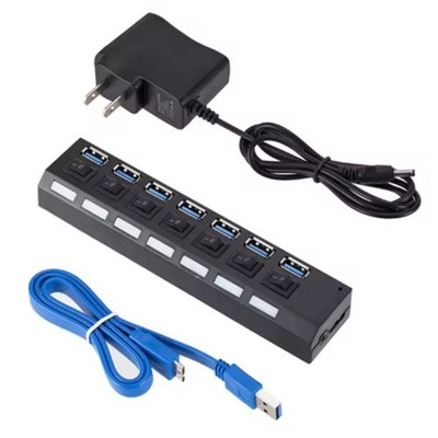 MultiPorts USB HUB 3.0 7Ports Portable SuperSpeed 5Gbps Multiple USB Port8022