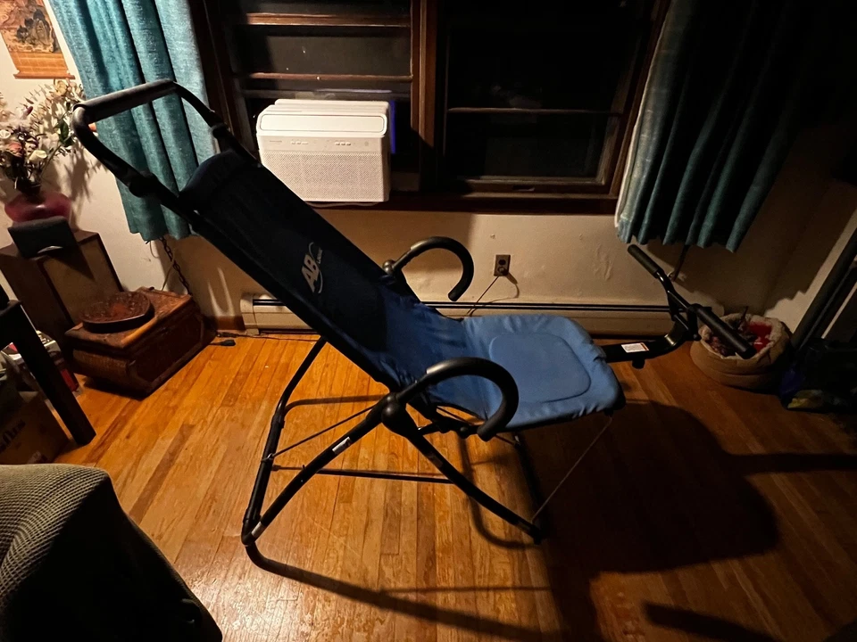 AB Lounge Deporte Entrenamiento Abdominal Fitness Ejercicio Tumbona Azul Silla Máquina Foto 4 de 4