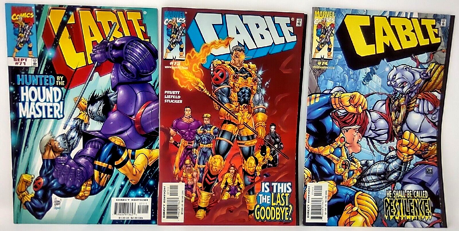 Cable Volume 1 Issues 71 73 74 Marvel Comics 1999 Lot of 3