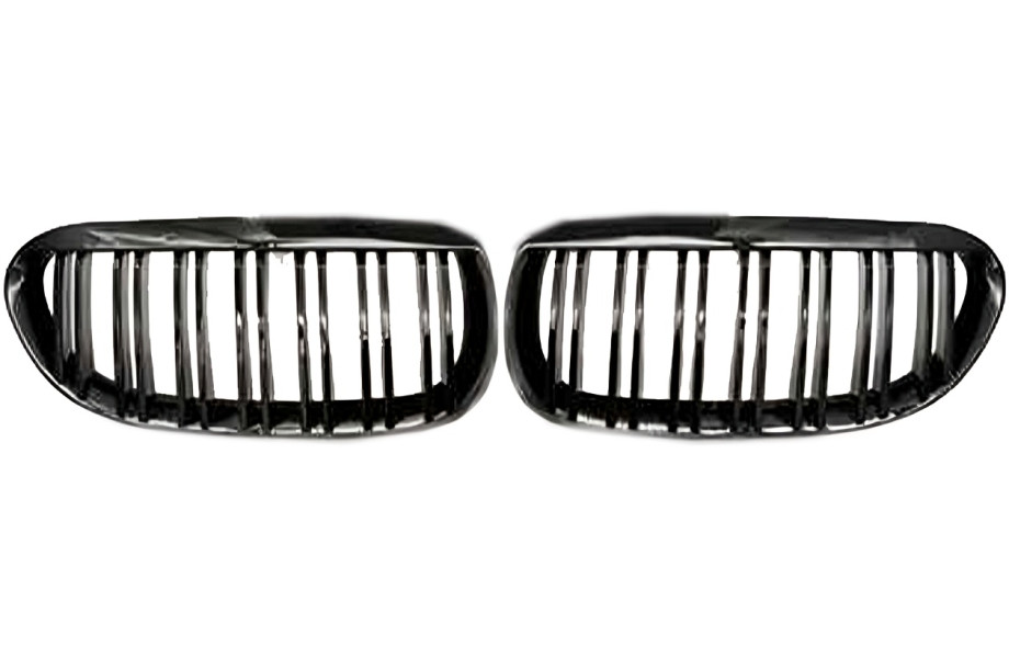 Grille de pare-choc avant gauche et droite pour BMW Série 6 E63 E64 en ABS noir