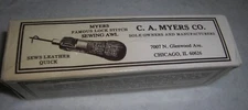 Vintage C. A. Myers Co. Famous Lock Stitch Sewing Awl in Box w/ Instructions