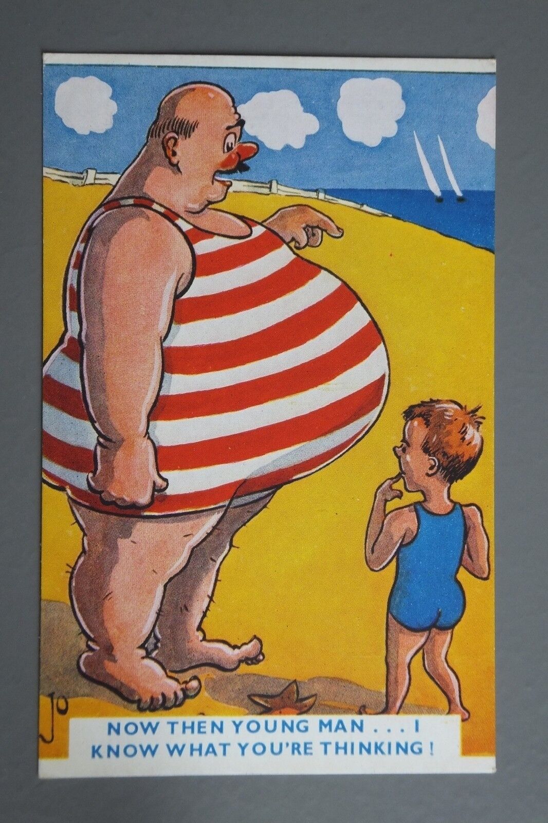 R&L Postcard: Kardonia Comic, Naughty Young Boy/Large Bald Fat Man Beer  Belly | eBay