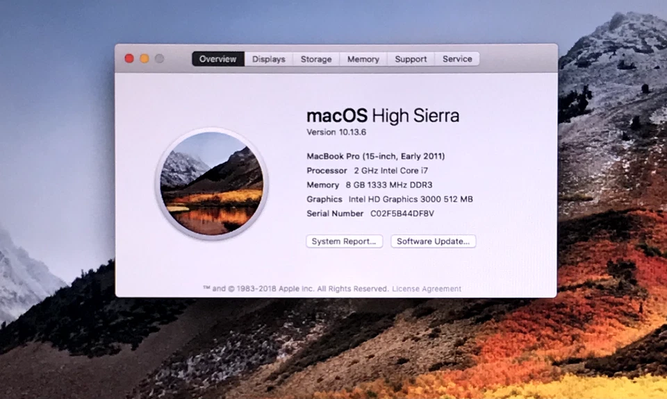 APPLE PRO A1286 13-EARLY -2011 I7-2635QM@2.0GHZ 8GB RAM 250GB SSD WAC *READ - Image 2 of 4