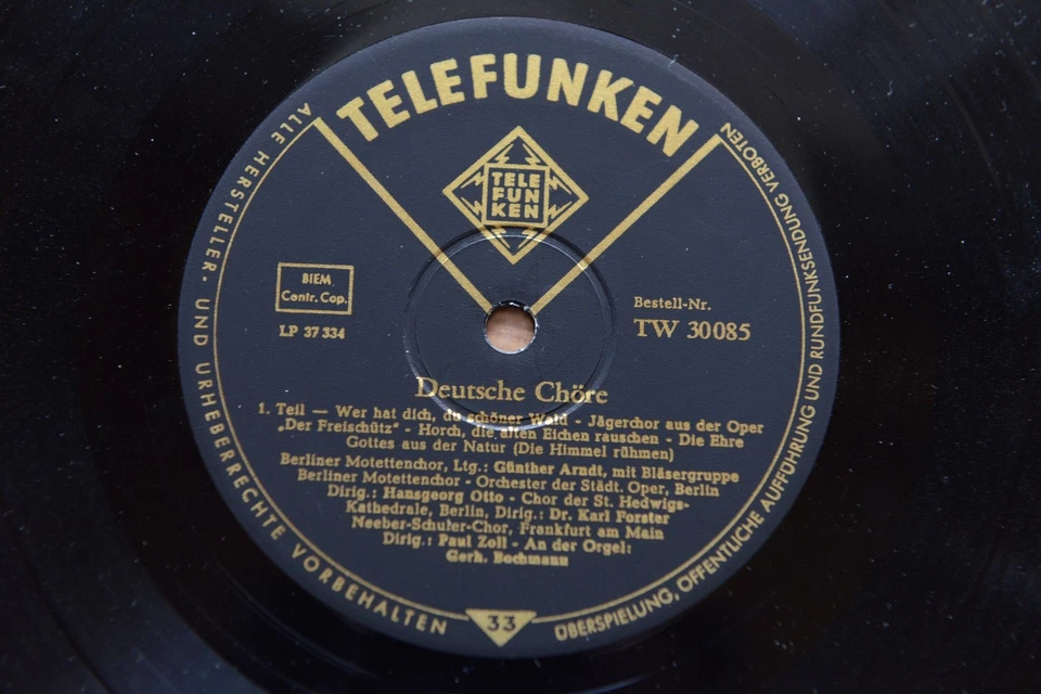 Deutsche Chöre BERLINER MOTETTENCHOR 10'' EP Telefunken TW30085 - Bild 4 von 4