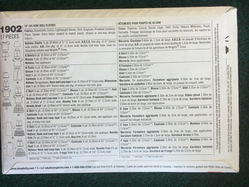 Simplicity Doll Patterns ~ All Patterns are Size 18 * ~ * ~ * ~ * ~ Listing 1478 - Picture 75 of 113