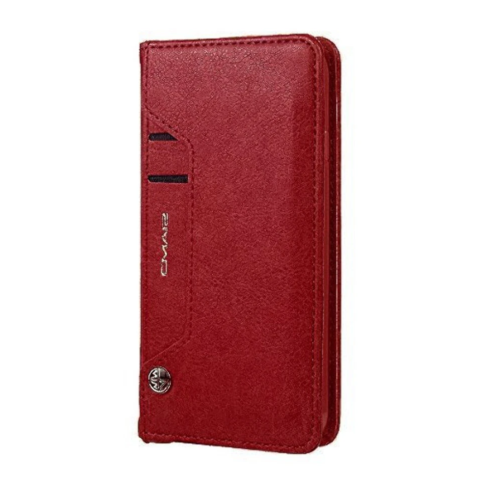 Funda tipo billetera de cuero CMAI2 con tarjeta desmontable para iPhone 11 Pro Max 6,5" ROJA Foto 3 de 3
