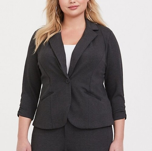Torrid Womens Blazer Size 3X Gray Soho 