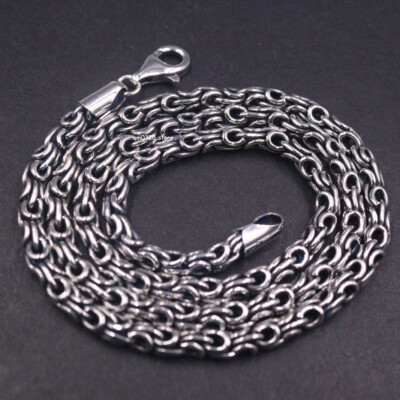 Real S925 Sterling Silver Necklace Men Women's 4mm Phoenix Tail Chain  20inchL