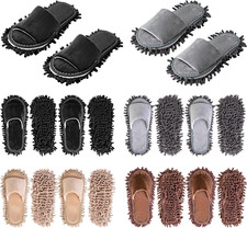 Unisex Microfiber Mop Slippers - Washable Cleaning Shoes for Home  Office