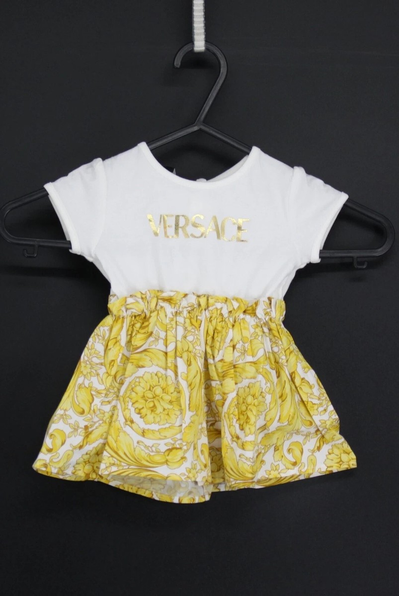 VERSACE BAROCCO BABY GIRL DRESS BLOOMER SET YELLOW BAROQUE RRP £210 AD