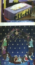 NOEL WREATH & NATIVITY TISSUE COVER CHRISTMAS PLASTIC CANVAS PATTERN INSTRUCTION