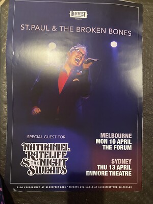 St.Paul & The Broken Bones Australian Tour Poster Apr 2023 42x 59.5cm