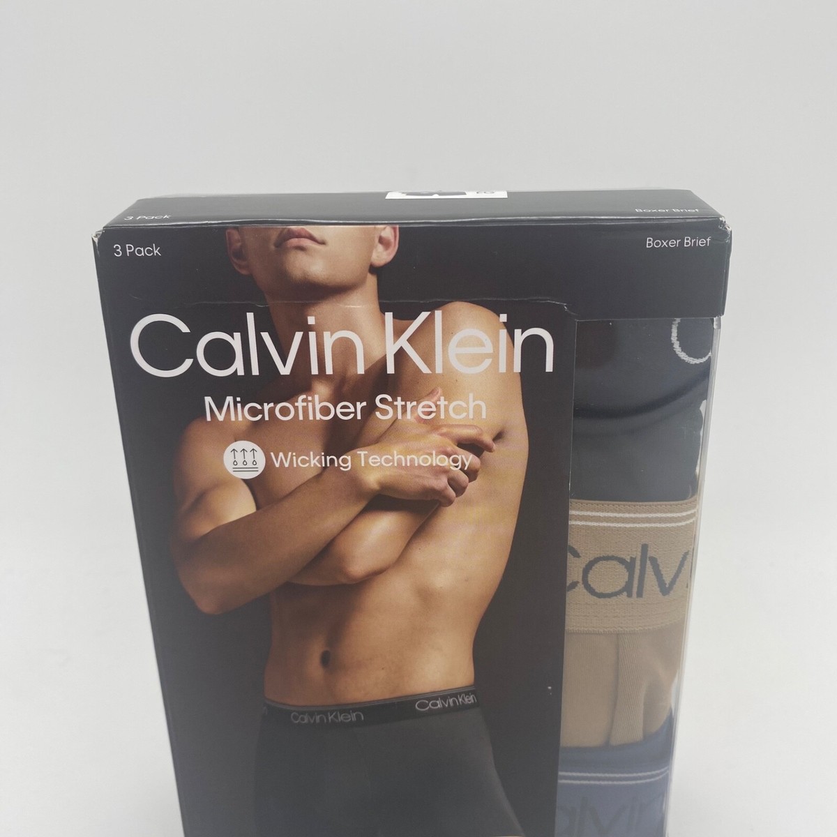 Calvin Klein Men's 3-Pack Microfiber Stretch Boxer Briefs Blue