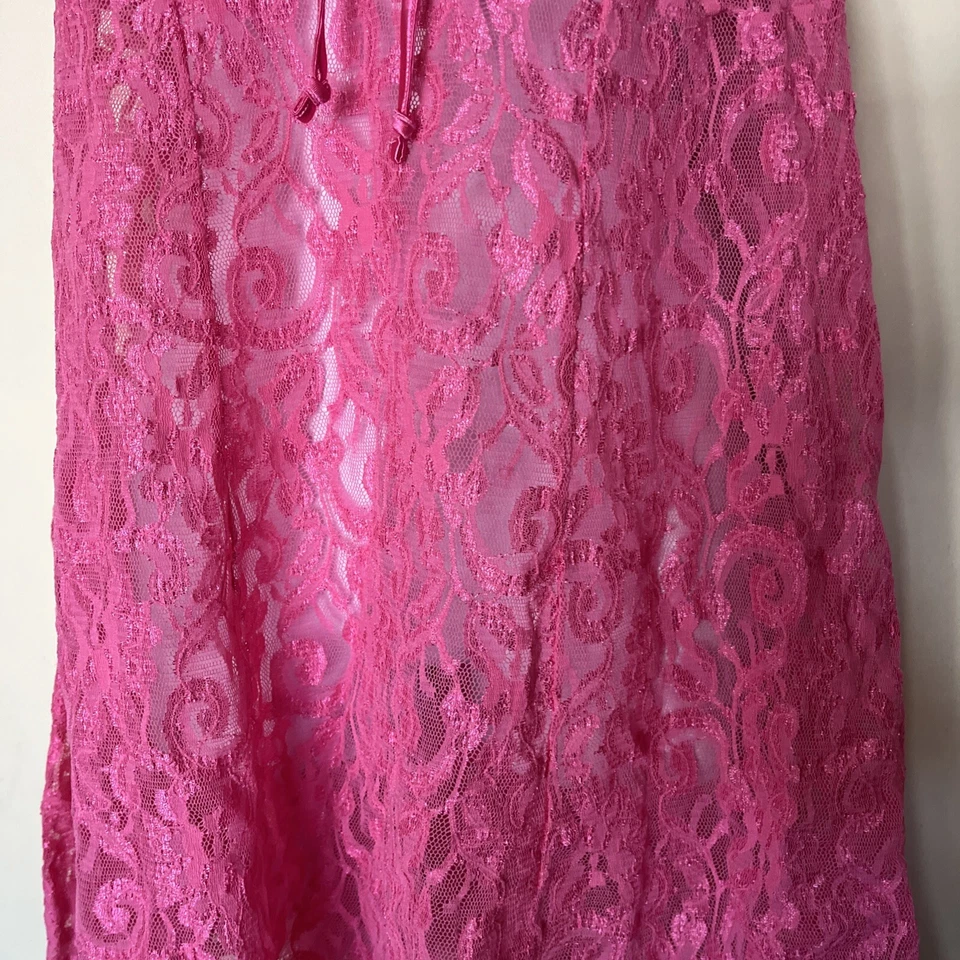 “Get Holiday Sexy Ready” Cacique Pink Lace Lingerie Teddy Baby Doll Size 18/20 - Image 2 of 4