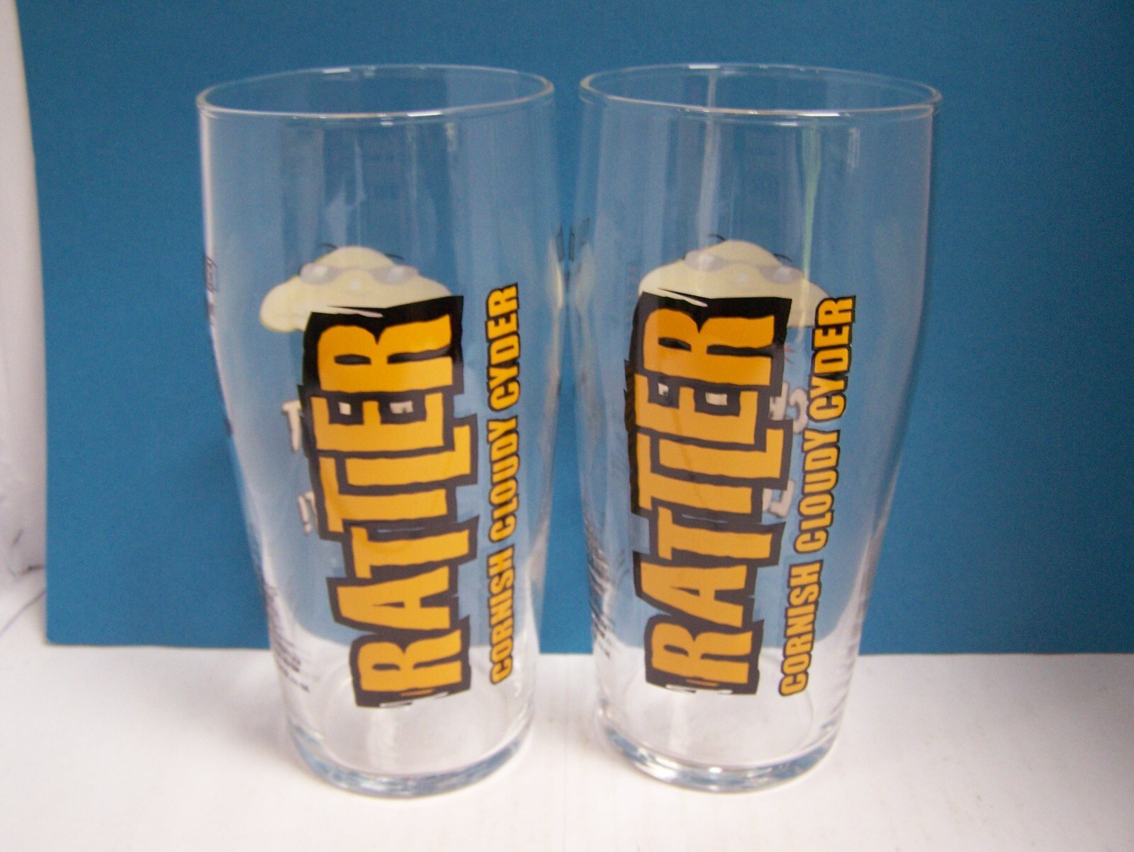 Cornish Rattler Pint Glass never used x2 cider eBay