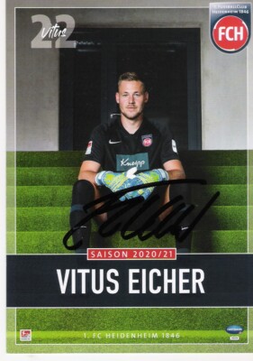 Vitus Eicher, 1st FC Heidenheim, autograph card season 2020/2021, 20/21