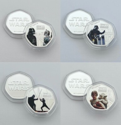 Disney Star Wars Das Imperium schlägt zurück - 50p geformte x4 Silbermünzen