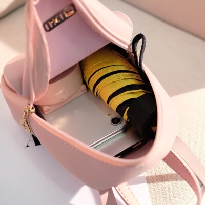 Women Pink Mini Backpack Luxury Fashion Leather Shoulder Bag  display picture 1