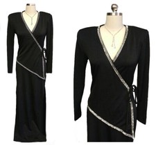 VINTAGE 80s BETSY AND ADAM RHINESTONE EVENING GOWN BY JASLENE