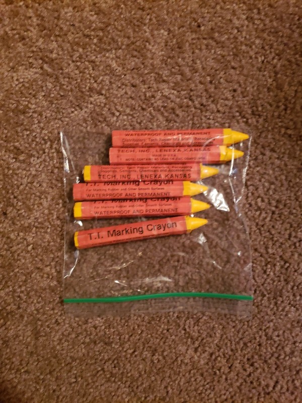 T. I. Yellow Marking Crayon 6pk