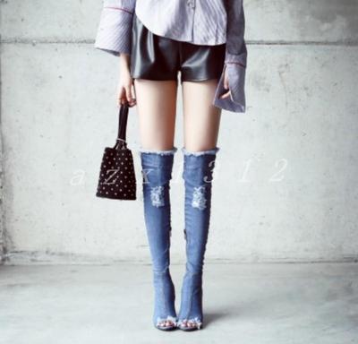 thigh boots jeans