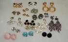 Estate Lot of 18 Pair of Vintage Clip Back Costume Jewelry Earrings