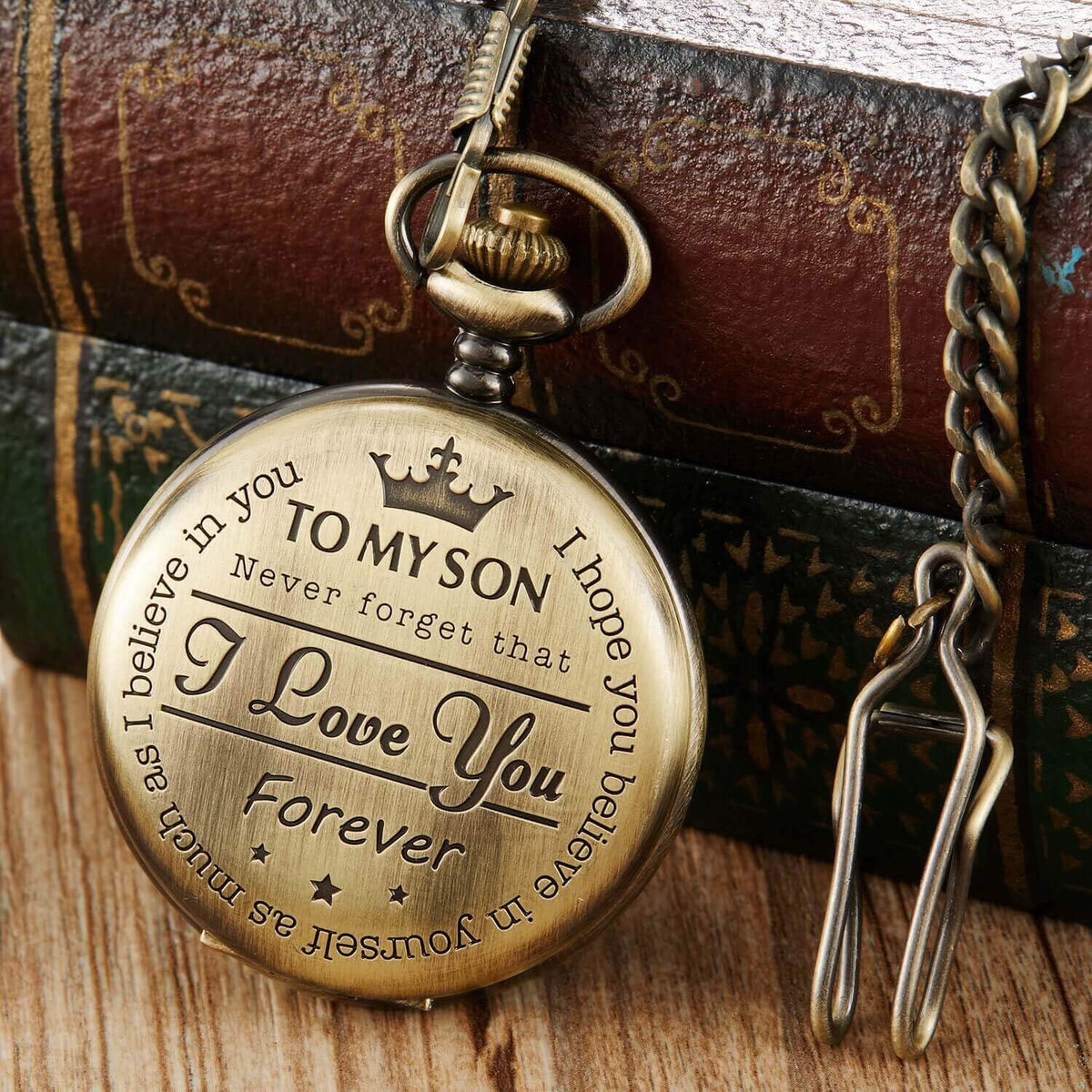 Engraved Pocket Watch to Son I Love You Gifts from a Mom Dad Birthday  Christmas