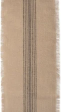 DII 14x72" Modern Natural Jute Fabric Middle Stripe Burlap Table Runner in Gray