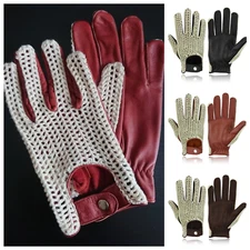 MEN'S CLASSIC LEATHER DRIVING GLOVES VINTAGE RETRO HERITAGE CHAUFFEUR FASHION UK