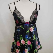 Victoria's Secret Black Floral Lingerie Set Sz M