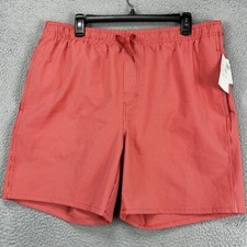 Old Navy Lined Swim Trunks Mens Large Red Stripes Drawstring Board Shorts NEW