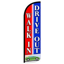 Walk-In Drive-Out Flag Flutter Feather Banner Swooper Extra Wide Windless