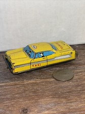 Vintage 1950s/1960s Japan Tin Litho Yellow Cab No 19 Taxi Toy Car 3.5  