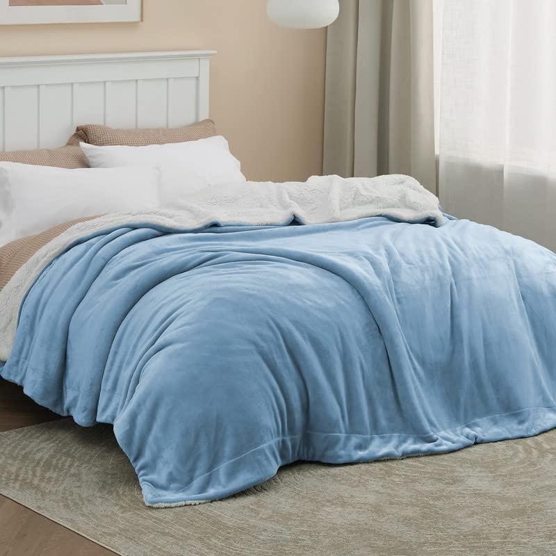 BEDSURE Sherpa Fleece Queen Size Blankets for Bed Thick and Warm
