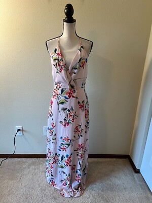 lush pink floral dress Pink Floral-Print Midi Party Dress with Shoulder Ties Pink Floral / XSmall