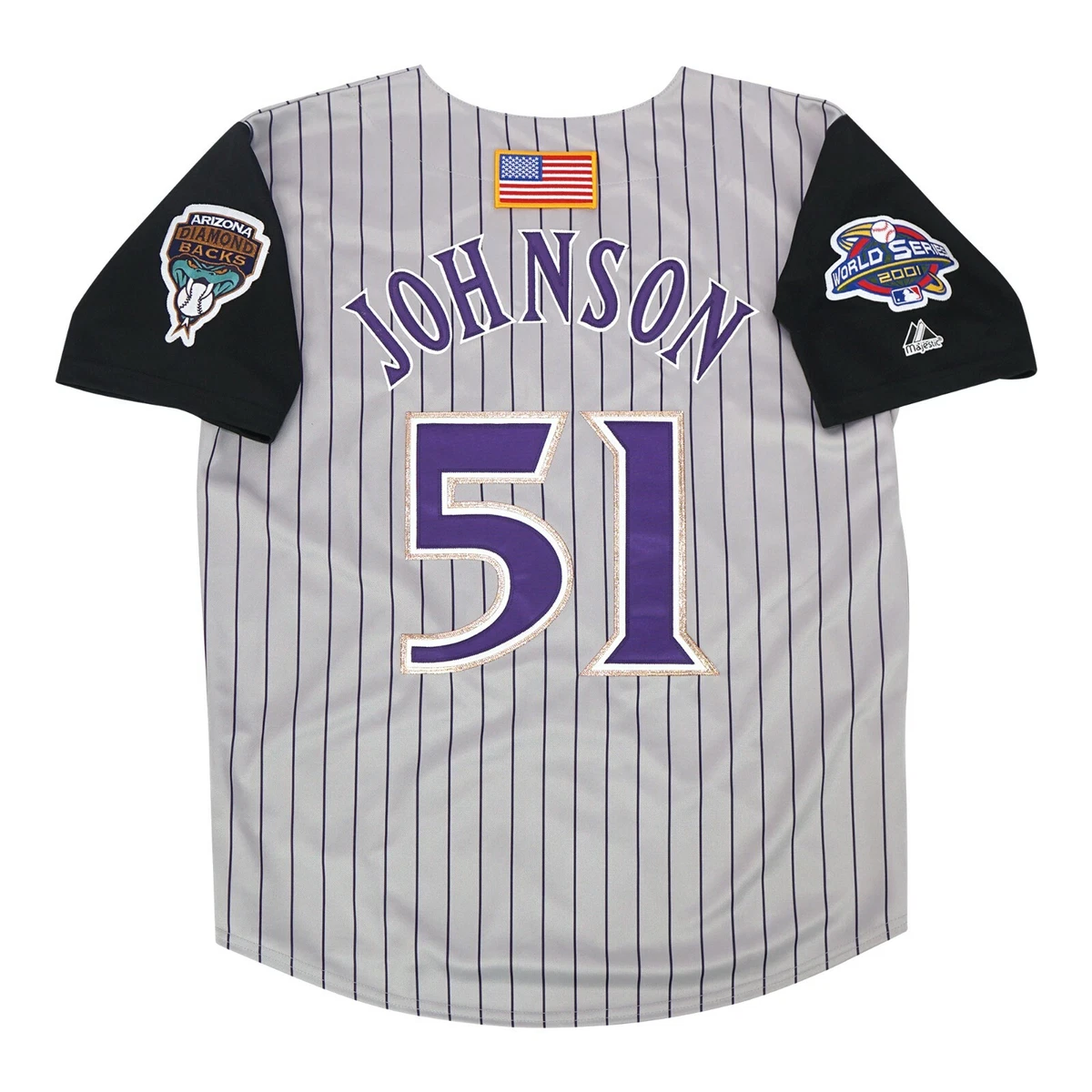 Randy Johnson 2001 Arizona Diamondbacks Grey Road World Series Men's  Jersey