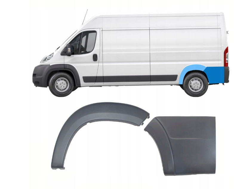Bandeau arrière gauche en plastique ABS pour Citroën Jumper