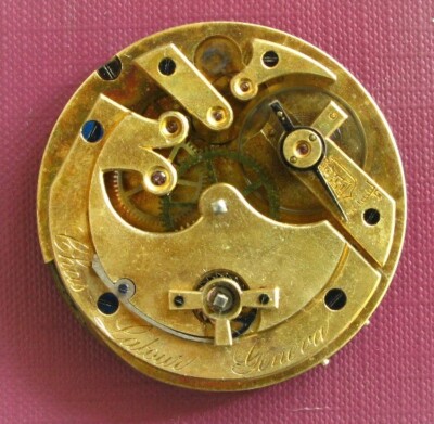 Charles Latour Key Wind Pocket Watch Movement with Unusual