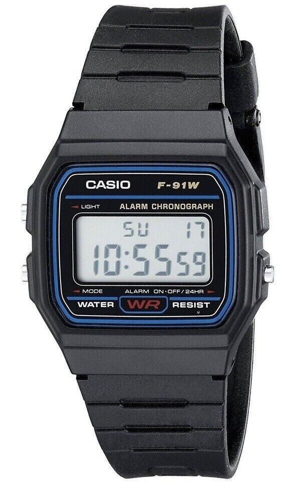 Casual Sport Relógio Masculino F 1, CASIO F 91W 1, Preto - Dular