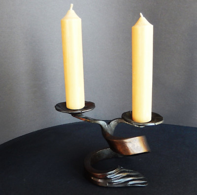 Triple Bougeoir Et Bougeoir En Fer Forgé - Style Moderne - Noir - Occasion