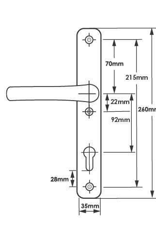 Door Handle Replacement For Winkhaus Palladio Lever Pad 3 Screw Fix 215mm 92mm - Picture 8 of 13