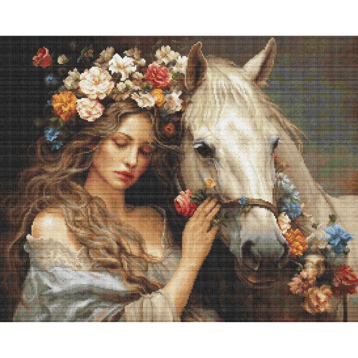 Luca-S counted cross stitch kit ""Gold Collection The Flower Fairy"", 44x35cm, DIY