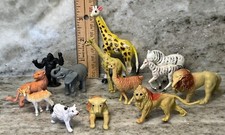 Vintage 90s Lot Of 14 Plastic Zoo Animals 8 Hong Kong, 4 China, 2 Unmarked