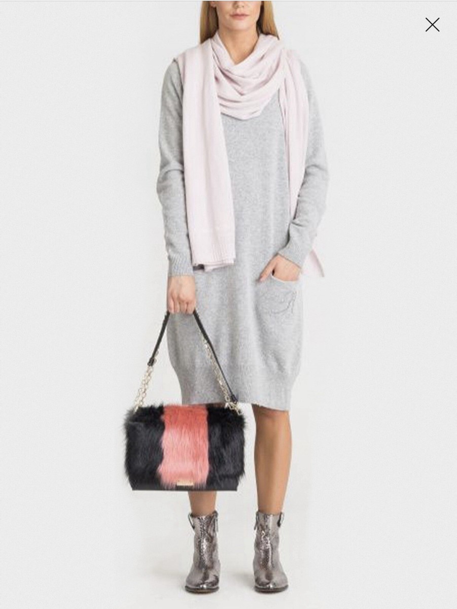 emporio armani knit dress V-neck Wool Women's Sz 46 L Tube dress