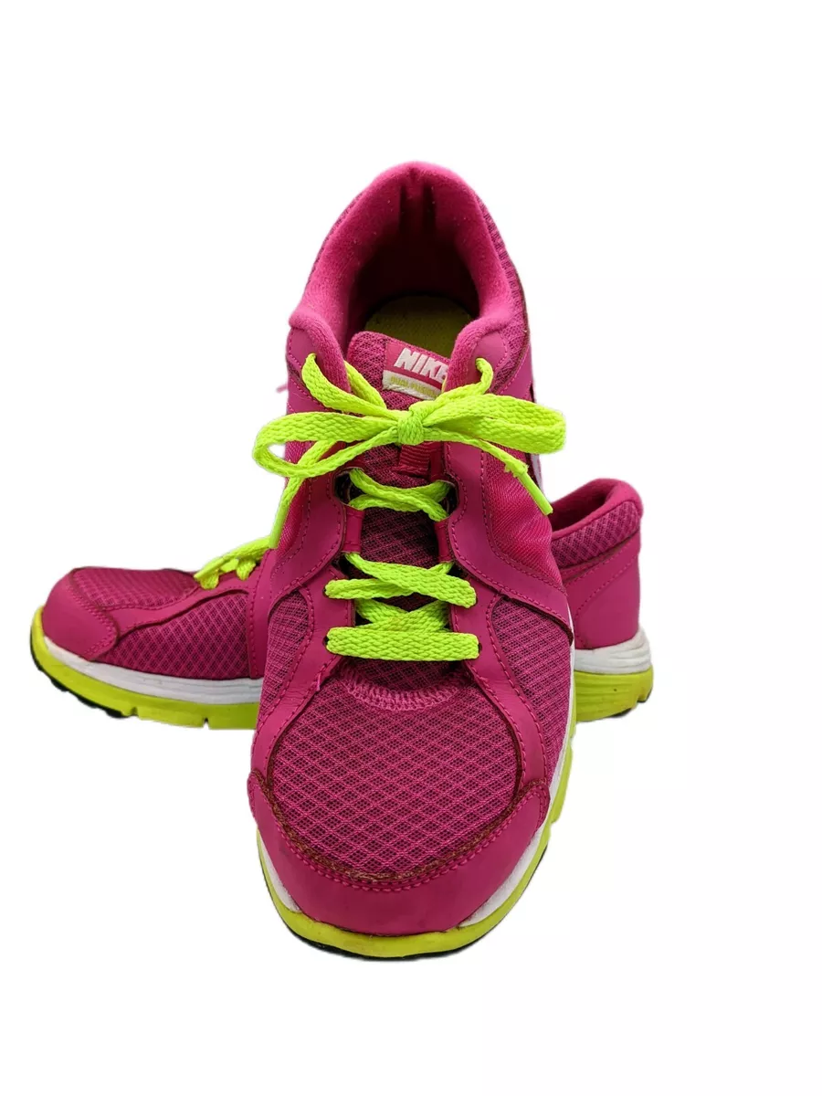 Nike Women s Dual Fusion Pink Green White Running Shoes Swoosh Athletic Size 6.5