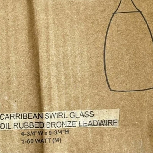 Vaxcel Milano Mini Pendant Marble Swirl Glass, Satin Nickel - P0176 - Picture 3 of 4