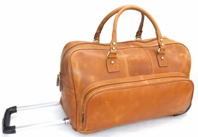 PELVERO ''Bari'' Weekender Trolley fullgrain Büffelleder honey/cognac