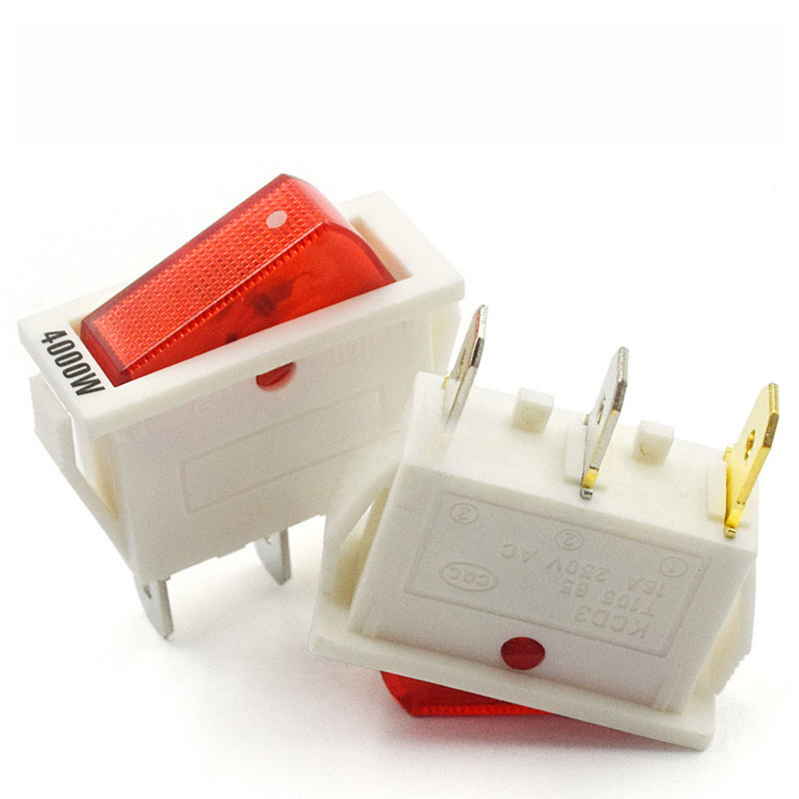 KCD3 2/3 Position Rectangular Rocker Switch 2/3 Pin ON/OFF Red Green ...