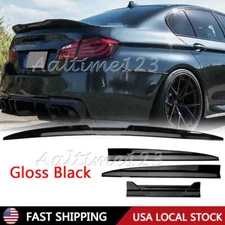 For BMW 5 Series F10 F18 2010-2017 Glossy Rear Trunk Spoiler Wing Lip Adjust
