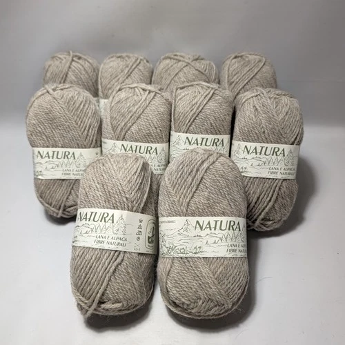 Lot 10 Lane Cervinia Natura Wool Alpaca Yarn Italy Undyed Oatmeal 500g 1100yd - product listing photo